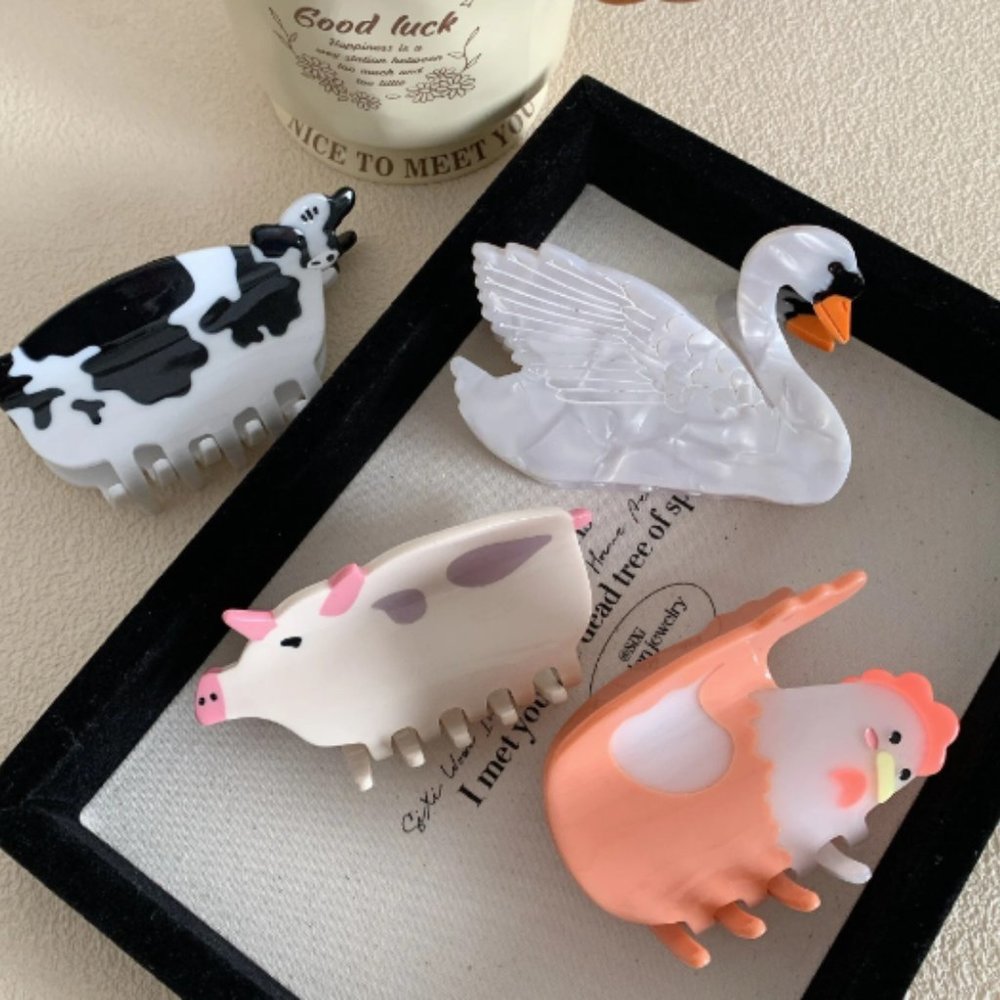 Farm Animal Hair Clip Accessory